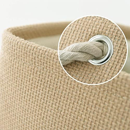TheWarmHome Decorative Basket Rectangular Fabric Storage Bin Organizer Basket - Image 4