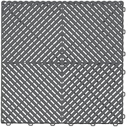Swisstrax Ribtrax PRO Garage Floor Tiles, Slate Grey by Swisstrax