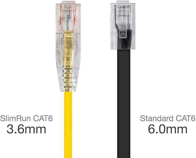 Monoprice Cat6 2ft Yellow Component Level Patch Cable UTP 28AWG 550MHz Pure - Image 3