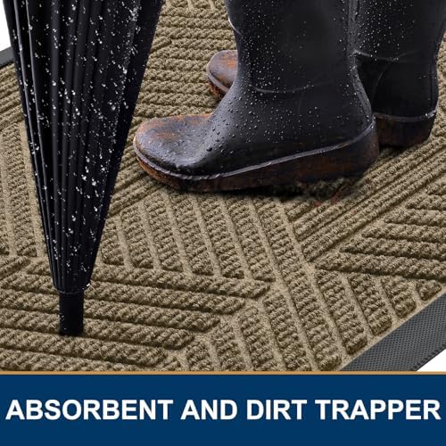 Smiry Front Door Mat Outside Entrance, Low Profile Rubber Doormat - Image 3