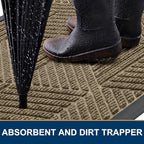 Smiry Front Door Mat Outside Entrance, Low Profile Rubber Doormat - Image 3