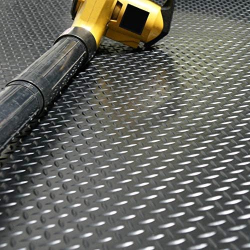 Rubber-Cal Diamond-Plate Rubber Flooring Roll - 3 mm x 4 ft x 2 ft Roll - Black - Image 5
