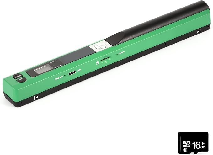 Portable Handheld Scanner A4, 900 DPI Document & Photo Scanner Green, Mobile by ANNCARY