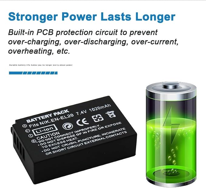 EN-EL20 Camera Battery Multifunctional Charger Set Compatible - Image 6