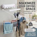Retractable Clothesline Kit Telescopic Multiple Ropes Clothes Line, Clothes - Image 2