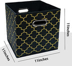 Black Foldable Storage Cubes Bins, Fabric Storage Box Cubes Organizer Baskets - Image 2