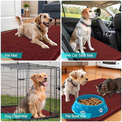 OLANLY Dog Door Mat for Muddy Paws 59x24, Super Absorbent Chenille Mud Mat - Image 7