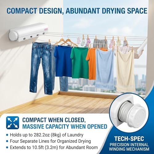 Retractable Clothesline Kit Telescopic Multiple Ropes Clothes Line, Clothes - Image 5