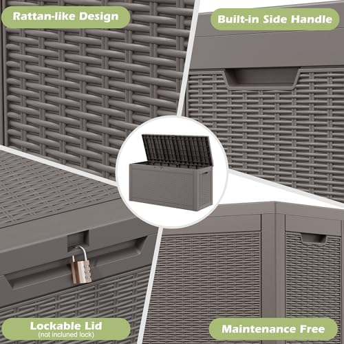 KAMABOKO Outdoor Storage Box, 70 Gallon Deck Box Outdoor Waterproof - Image 4
