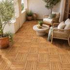 Goplus 27-Pack Acacia Wood Interlocking Deck Tiles - Image 2