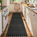 Lahome Moroccan Easy Jute Washable Runner Rug, 2x8 Black Kitchen Runner by Lahome
