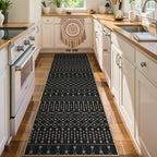 Lahome Moroccan Easy Jute Washable Runner Rug, 2x8 Black Kitchen Runner by Lahome