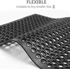 ROVSUN Rubber Floor Mat with Holes, Anti-Fatigue/Non-Slip Drainage Mat - Image 6