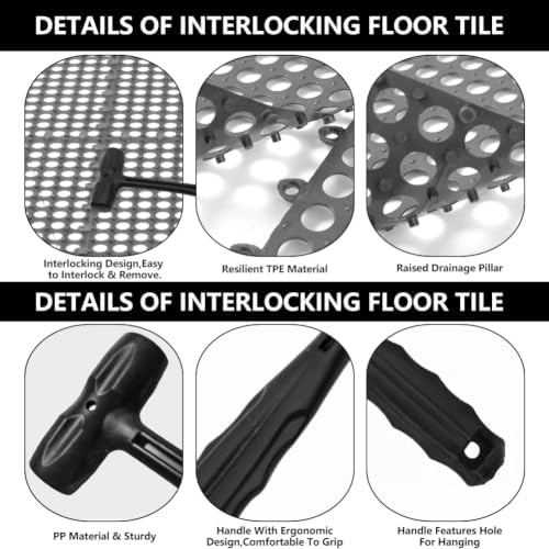 30 Pack Drainage Interlocking Tiles, Modular Interlocking Floor Tiles - Image 4