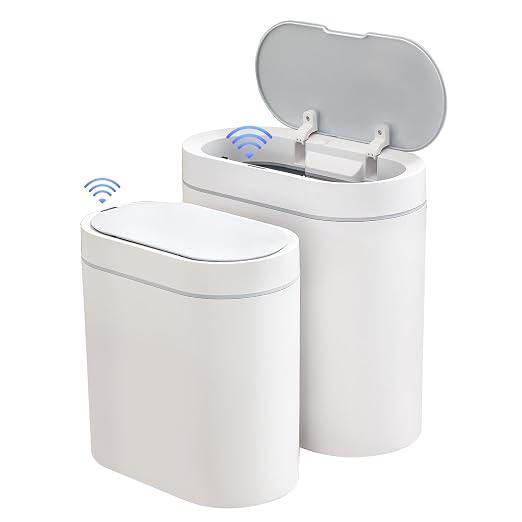 ELPHECO 2 Pack Bathroom Motion Sensor Trash can 2.5 Gallon + 2 Gallon Automatic by ELPHECOUSA