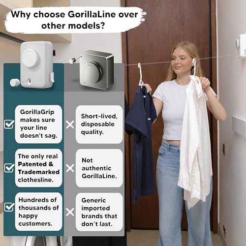 GorillaLine Max – Retractable Clothesline Indoor Outdoor, Non-Sagging Heavy - Image 5