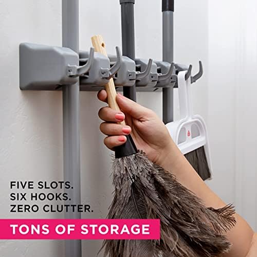 Berry Ave Broom Holder Wall Mount and Garden Tool Organizer, Closet Storage - Image 3