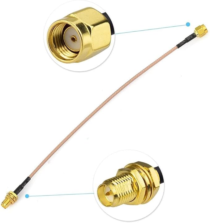 Bingfu WiFi Antenna Extension Cable RP-SMA Male to RP-SMA Female Bulkhead Mount - Image 3
