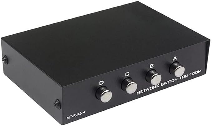 Toptekits 4 Port Way 8P8C RJ45 Network Ethernet Splitter Manual ABCD Sharing by Toptekits