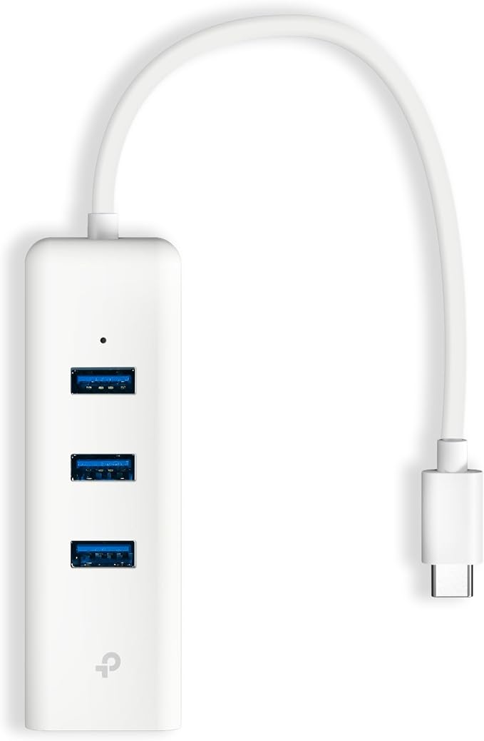 TP-Link UE330C USB-C 3.0 to Ethernet Adapter | Portable 3-Port USB-A 3.0 Hub w/ by TP-Link