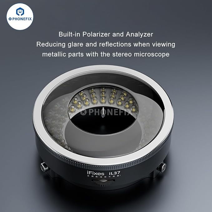 Microscope Polarized 96-LED Ring Light Anti Glare Microscope Lamp Illuminator - Image 9