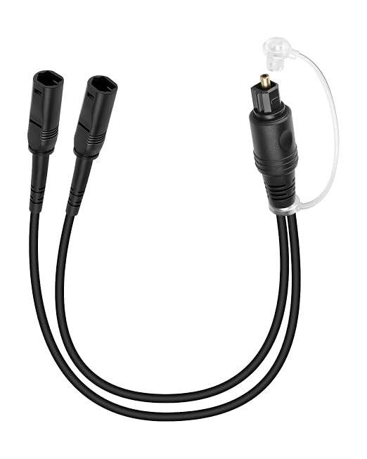 Digital Optical Audio Splitter 1 in 2 Out, Toslink Fiber Optic 1 Male to 2 by RIIEYOCA
