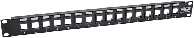 Tripp Lite 16-Port Keystone Blank Patch Panel RJ45, Cat5e / Cat6 Rackmount by TrippLite