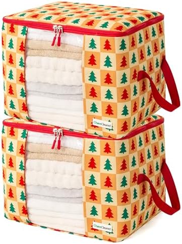 Chaos Cleared Canvas Storage Bags Designer Organizer 2 Pack – Seasonal Storage by ChaosCleared