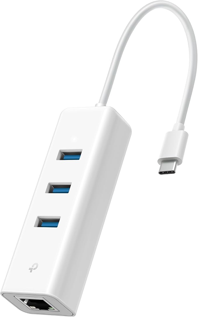 TP-Link UE330C USB-C 3.0 to Ethernet Adapter | Portable 3-Port USB-A 3.0 Hub w/ - Image 2