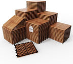 Solid Gold Acacia Wood Interlocking Deck Tiles by XINONE