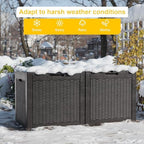 PatioZen 31 Gallon Wicker Pattern Resin Deck Box, Lockable Patio Outdoor - Image 6