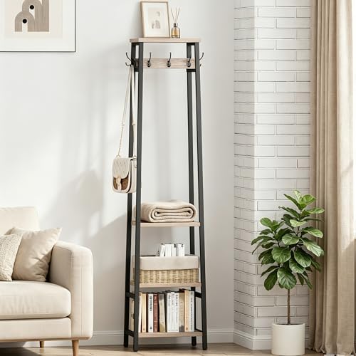 Coat Rack Freestanding with 3 Shelves and 7 Hooks - Image 6