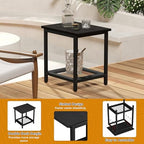 2-Tier Outdoor Side Table with Storage, Weather Resistant Patio End Table - Image 4