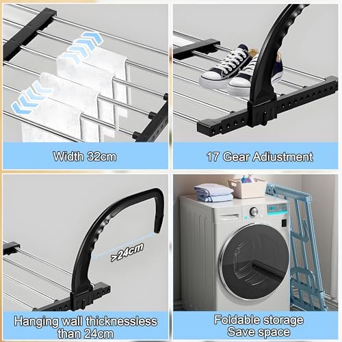 Portable Clothes Drying Rack for Balcony Railings Windowsill, Folding Towel - Image 7