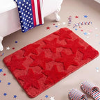 Capoda 1 Pcs Patriotic Bath Mat 20 x 30 Inch Red Patriotic Star Bathroom Rug by Capoda