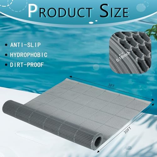 Tondiamo Pool Mats Non Slip Drainage Floor Pool Deck Mats, 3X 30 Ft - Image 2