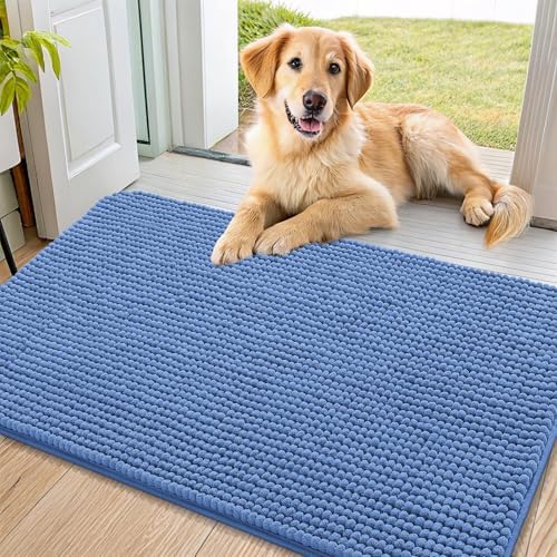 Smiry Dog Door Mat for Muddy Paws 36x24, Absorbent Low-Profile Doormats by Smiry