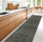Dark Green 2'6" x 10' Runners for Wide Hallways Non Slip, Extra Long 10ft Floor by HazoHaus