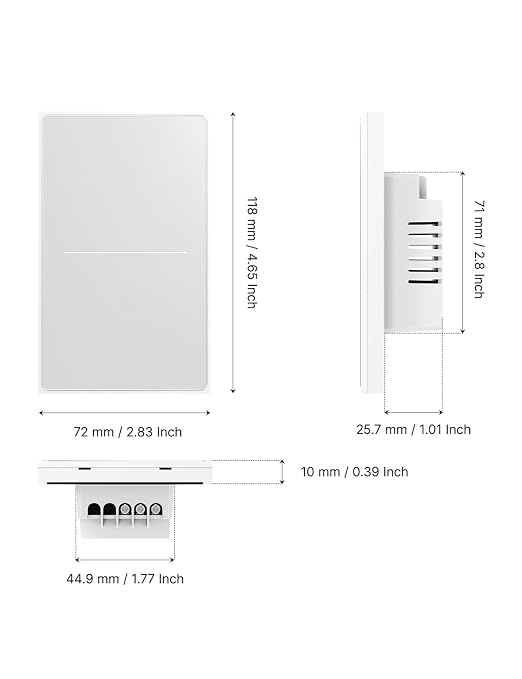 MOES Full Touch Smart Switch, SF Wall Light Switch, Neutral Wire Required - Image 9