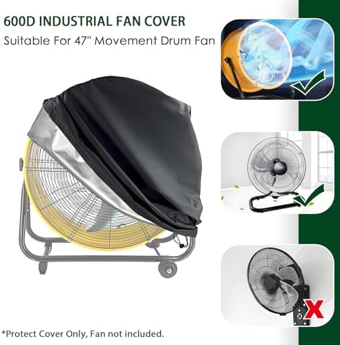 Industrial Fan Cover, 600D Oxford Heavy Duty Outdoor Cover, Waterproof & - Image 4