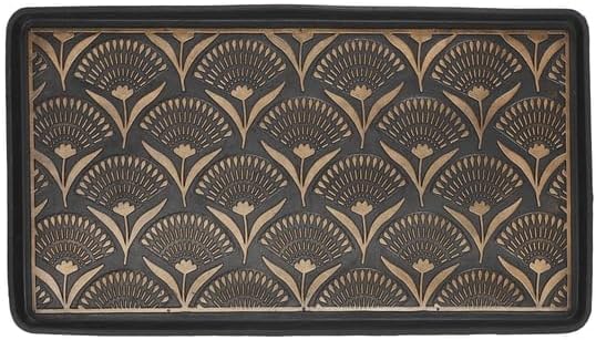 Bronze Floral Rubber Boot Tray, 15x31 Inch Large, Decorative Waterproof Mat by Unknown