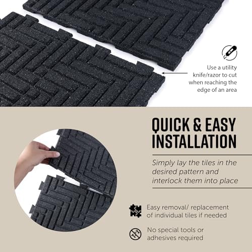 Playsafer Herringbone Rubber Interlocking Tiles | 16 X 16 | Easy Install - Image 5