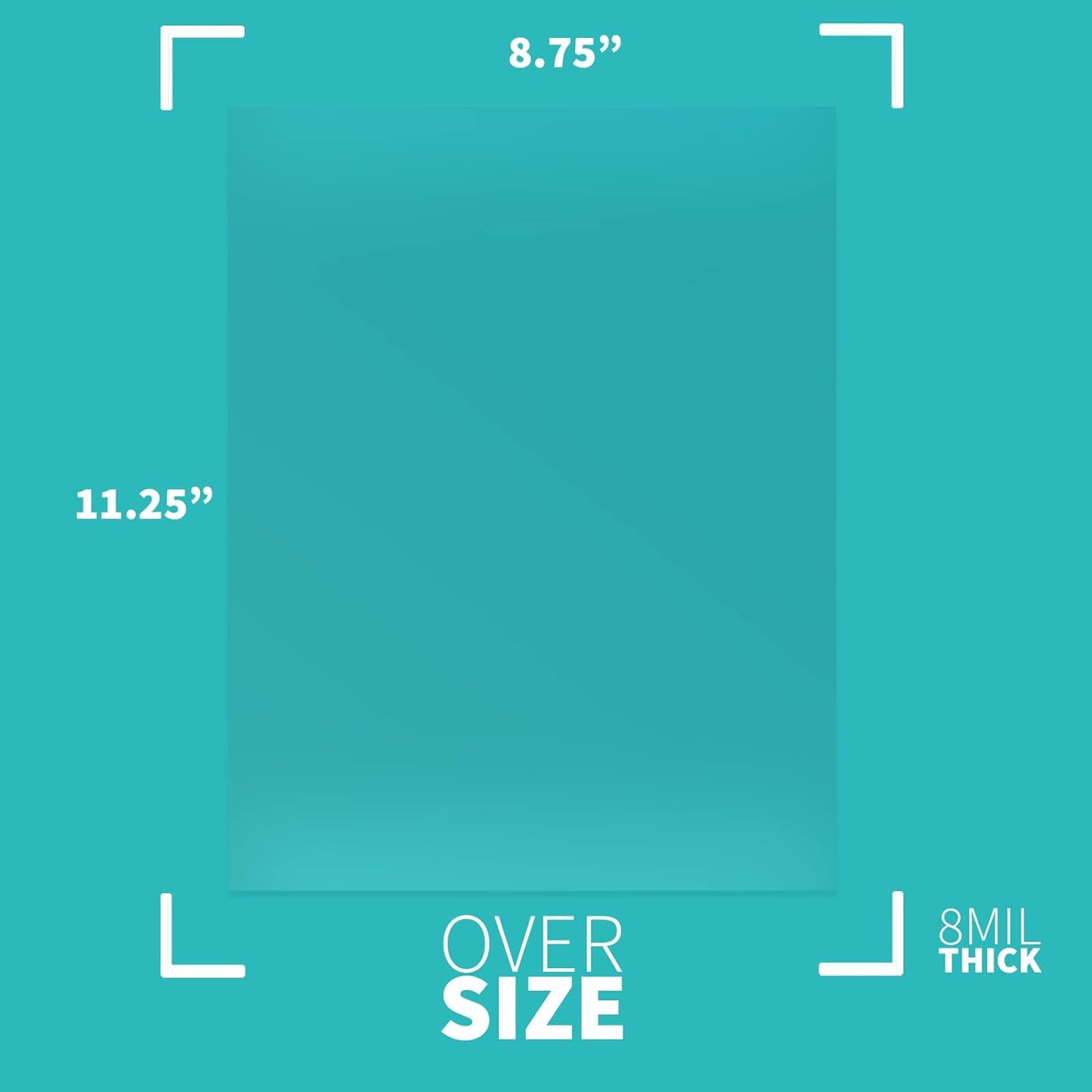 Binditek 50 Pack 8 Mil Clear PVC Binding Presentation Covers, Oversize, 8.75x11.25 Inches, Square Corner, Unpunched, Office School Supplies