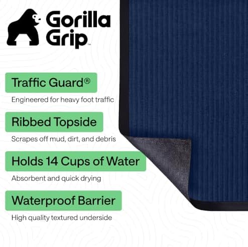 GORILLA GRIP Traffic Guard Indoor Outdoor Heavy Duty Door Mat, 72x48 Blue - Image 2