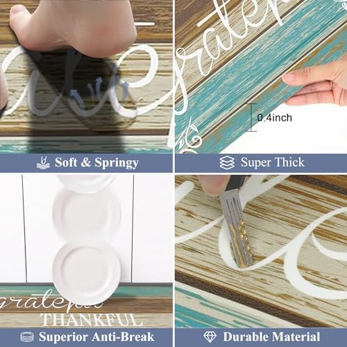 HEBE Anti Fatigue Kitchen Mat Set of 2, Cushioned Kitchen Mats - Image 3