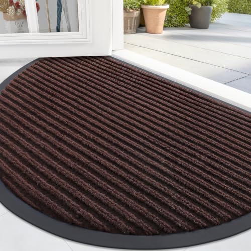 OLANLY Half Circle Front Door Mat 33x21, Waterproof Heavy-Duty Doormat by OLANLY