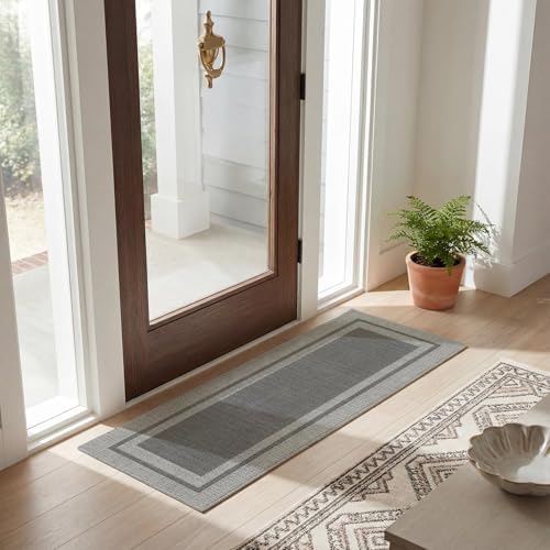 Artoid Mode Grey Absorbent Rectangle Non-Skid Doormat, Home Mats Non Slip - Image 4