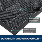 Smiry Front Door Mat Outside Entrance, Low Profile Rubber Doormat - Image 4