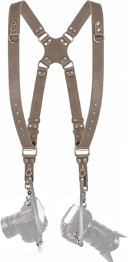 C Coiro Dual Camera Harness Shoulder Leather Camera Strap by CCoiro