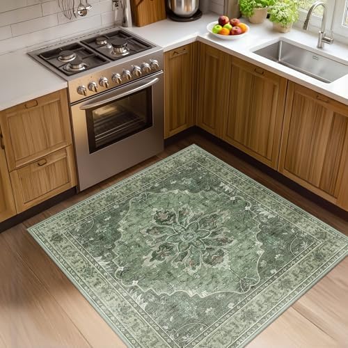 RELEANY Washable Area Rug, Square 4'x4' by RELEANY